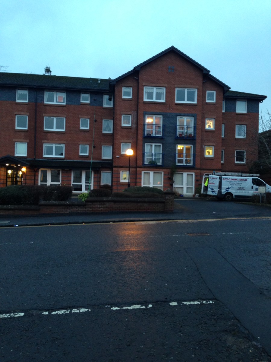 Apartment block with many windows